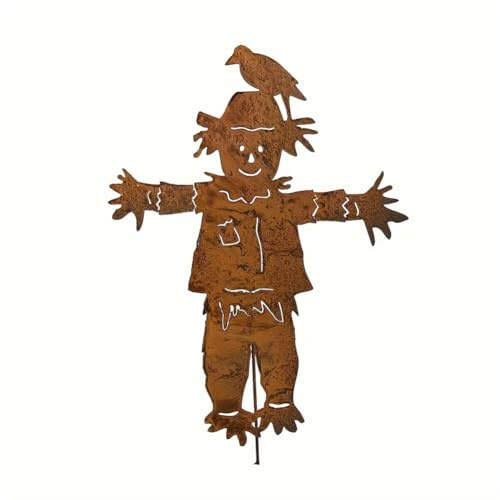 Owaefuqoir Paletto da Giardino per Spaventapasseri, Cartello in Metallo per Cortile, Decorazione per Esterni Autunnale, Halloween, Ringraziamento, Scultura per Spaventapasseri per Patio