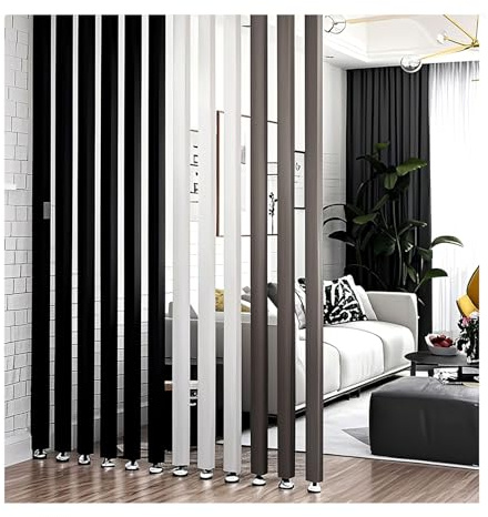 Aluminio Poste Divisor de Habitación,Columnas de partición，Mamparas divisorias de Listones metálicos de Suelo a Techo,Suelo a Techo,Decor Entrada separación de Listones(4 Root,185cm/72.8in/6.06ft)