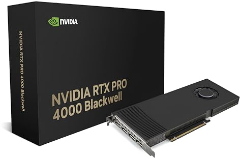 NVIDIA RTX PRO 4000 Blackwell 24GB GDDR7 ECC Workstation GPU | 8960 CUDA Cores | PCIe 5.0 | 4X DisplayPort 2.1 | 3 Year Manufacturer's Warranty