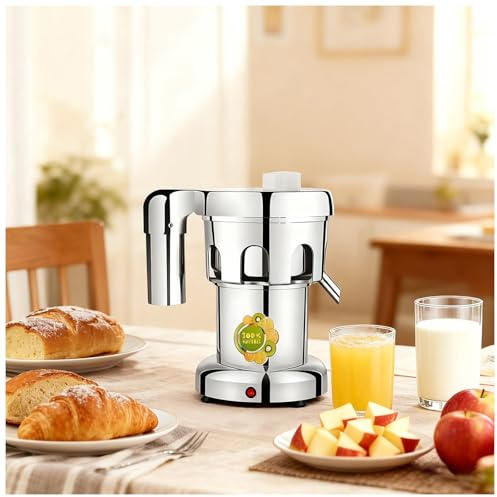 Kommersiell juicepress, elektrisk citrusjuicer, slitstark rostfritt stål centrifugaljuicer med filter, perfekt för juicebutiker och restauranger, 750 W kraft