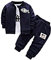 BINIDUCKLING Newborn Baby Boys Coat + Pants + Shirts Clothes Sets Toddlers Casual 3 Pieces Outfits, Navy, 18-24 Months