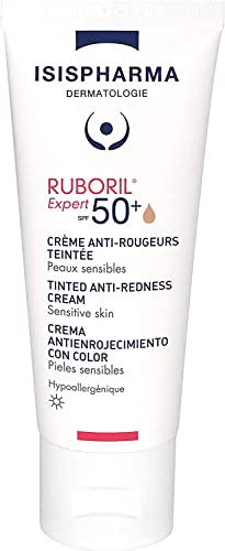 ISISPHARMA RUBORIL - Expert 50+ - Crème Solaire Teintée Anti-rougeurs 40 ml - Soin pour Peaux Sensibles - Fabrication Française