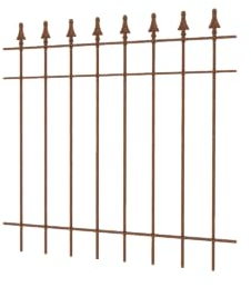 ELEO Gartenzaun Pino I aus massivem Schmiedeeisen - langlebig & witterungsbeständig I dekorative & hochwertige Zaun-Elemente - inkl. Schrauben I Länge 96 cm - unbeschichtet - romantischer Edelrost
