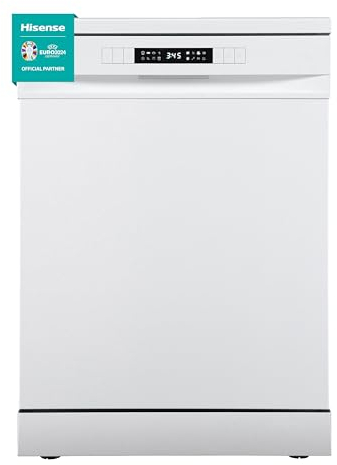 Hisense HS622E10W - Lavavajillas, Capacidad para 13 servicios, 60 cm, Programa ECO, Silencioso, 2, Filtro autolimpiable, Contador digital, Libre instalación, Blanco