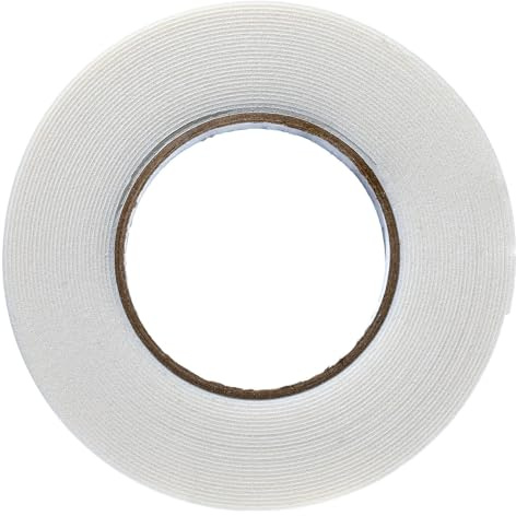 Vit dubbelsidig självhäftande skumtejp, starkt lim, perfekt för montering och gör-det-själv-projekt, 10 m (L) x 20 mm (B) x 1 mm (T)