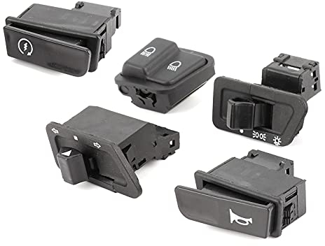 Motorrad-Schalterknopf-Kit Kunststoff 5-teiliges Motorrad-Starter-Fernlicht-Abblendlicht-Scheinwerferhorn-Blinker-Tasten-Kit Passend für Gy6