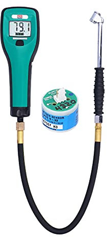 Medidor de Gas Nitrógeno, Detector de Gas Operación Simple Batería Y Sensor Abs de Aleación de Acero de Caucho Reemplazable para Probar la Pureza del Nitrógeno para Neumáticos de Automóviles