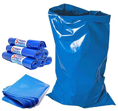 HOMESmith HSBB-010 BB2154221 - Sacos de escombros extrafuertes resistentes, plástico azul, 30 kg