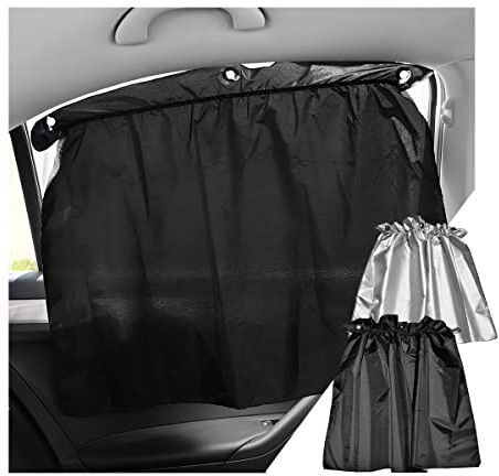 JNNJ 4 Pièces Rideau Séparation Voiture, Pare-Soleil Occultant, Fenêtre Latérale Intimité, Amovible pour Voyage