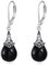 Schwarze Onyx Ohrringe 925 Sterling Silber Schwarze Onyx Leverback Tropfen Hängend Ohrringe Vintage Schmuck für Damen Mädchen