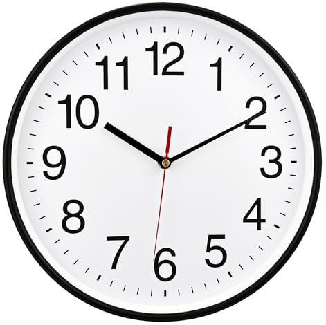 Plumeet 40.6cm Reloj de Cuarzo de Pared Silencioso Extra Grande, Decorativo para el Hogar/la Cocina/la Oficina/la Escuela, Fácil Leer y con Pilas (Blanco)