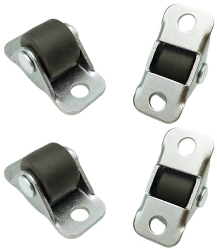 YAPKOLV 4 Piezas Ruedas de Goma Pequeñas con Placa de Acero, Mini Ruedas Direccionales, Placa de Metal Fija, Ruedas de Goma de Perfil Bajo para Equipos Pequeños, Muebles, Proyectos DIY (1,2 cm)
