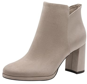 Tamaris Bottines à talon pour femme 1-25362-45 - Taupe - Taille 39 EU, taupe, 39 EU
