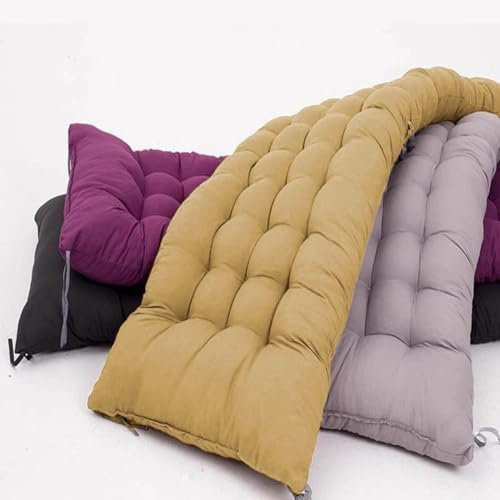 Xpnit Cojín grueso de algodón para asiento de banco de 2/3 plazas, cojín largo de 8 cm de grosor, cojín de suelo para el hogar, jardín, interiores y exteriores (120 x 40 cm, gris)