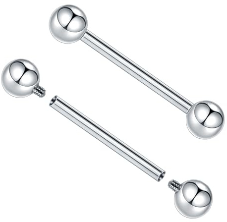 Xpircn Titanium Nipple Piercing Jewelry 14G 16mm Internally Threaded Nipple Rings Gold Nipple Piercing Jewelry for Women