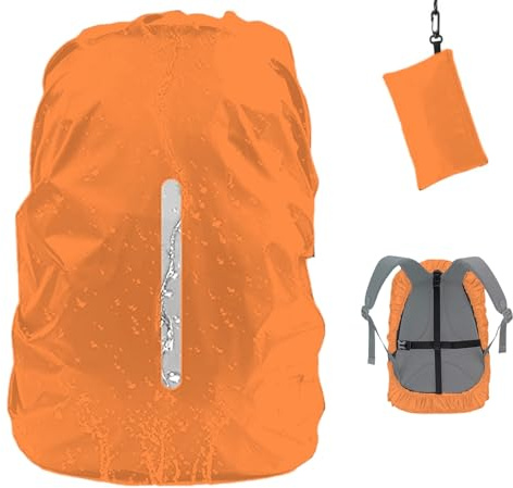 GUKOY Housse de Pluie Imperméable avec Sangle Réfléchissante pour Sac à Dos (8-70 L), 2 Sangles Réglables à Boucle Croisée Antidérapante, Anti-Pluie, Anti-Neige, Anti-poussière et Anti-Gel