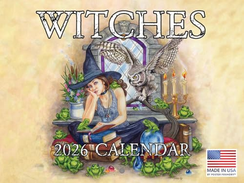 Witch Calendar 2026 Monthly Wall Wicca Witchcraft American Made In The USA