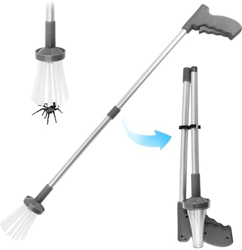 dellyy Cattura Insetti, Acchiappa Insetti 81 cm, Telescopica Trappola per Insetti Extra Lungo con Manico, Strumento per Ragni per Catturare e Rimuovere in Modo Sicuro