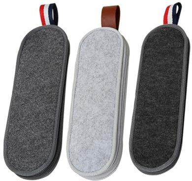 Homoyoyo Pochette de Rangement pour Couverts en Feutre Gris Clair Étui Imperméable pour Couteaux Fourchettes et Pailles Compact et Léger pour Pique-Niques et Camping en Plein Air