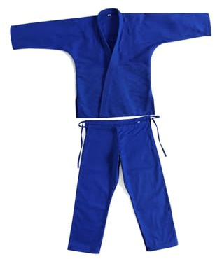drburpily Judo Gi Karate Judo Gi Uniform Herr Vuxna Träning Bekväm Lätt Bomull Sport Prestanda Jiu Jitsu Uniform Karatekläder Student, Blå, 170 cm