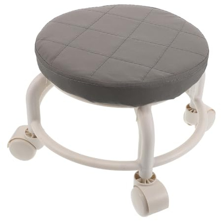 Ipetboom Tabouret Bas à roulettes Pivotant avec Revêtement Cuir PU et Rotation à Adapté pour Salon de Beauté Bureau à Domicile ou Garage