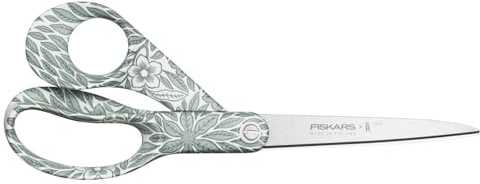 Fiskars Ciseaux FXR 21 cm, Ostindia Floris, Fabriqués en Finlande | Lames en Acier Inoxydable Affûtées avec Précision HRC 57, Manche Ergonomique avec Motif Ostindia, Vert, 1087488