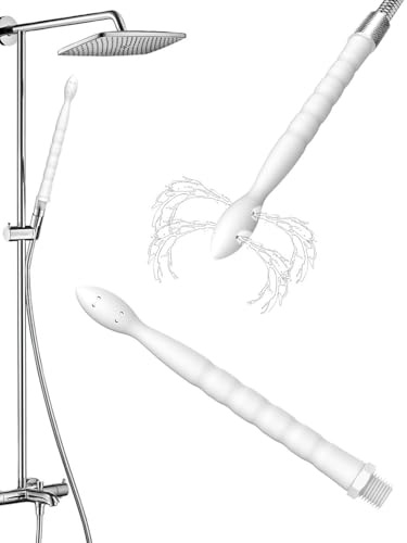 LOZTBUE 1 Pieza limpiador Vaginal con 8 Orificios,Ducha anal de Silicona,Ducha Anal,Para la limpieza anal del Sistema Colónico, Para Parejas Homosexuales, Hombres y Mujeres (Blanco)
