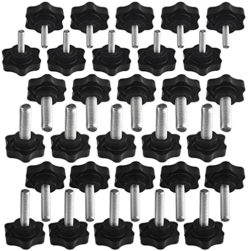 WMYCONGCONG Lot de 30 Filet mâle Type à visser Vis de serrage moletée Ecrou Poignée M6 M8 M10 (38#)