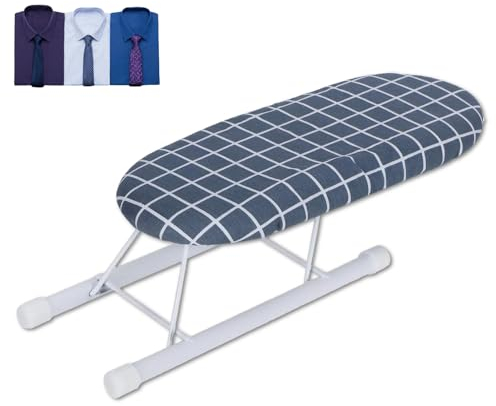 HERCHR ASSE da Stiro Pieghevole, ASSE da Stiro Piccola da Tavolo con Copertura Resistente al Calore, ASSE da Stiro Salvaspazio Portatile per Casa Viaggi Maniche Polsini Colletto, 26 x 11 cm(#4)