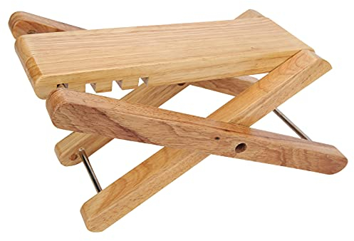 Gitarren Fußbank, 4-stufig verstellbares klappbares Holz-Fußbank-Pedal Klapphocker Holz Holzschemel faltbare Fußstütze für klassische, akustische, elektrische Gitarre, Banjo