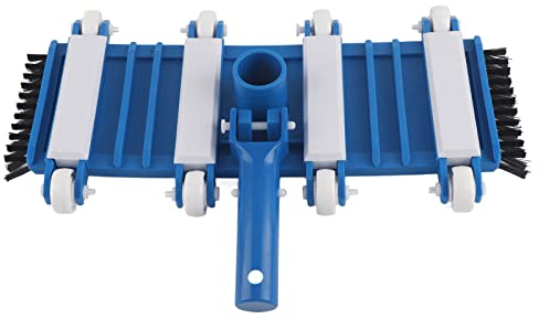 Universal Swimming Pool Cleaner, Flexible Pond Vacuum Head with 4 Weighted Plates and Wheels Side Cleaning Brushes Heavy Duty Brush Cleaners Ponds Maintenance Kits for Inground Above Ground