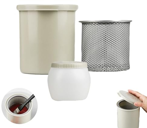 Eabdice Cubo Lavado Pinceles，Calidad y ligereza, Limpiador de Brochas de Acero Inoxidable，para Limpiar los cepillos,Cepillo de Pintura con Tapa