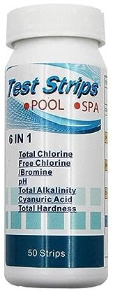 RJSQAQE 6-en-1 Piscine PH Carte de Test Chlore résiduel PH Valeur dureté alcalinité PH Piscine nettoyant Accessoires W1m2 Tes testeur Bande