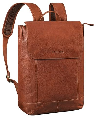 STILORD 'Sage' Vintage Leather Backpack Womens and Mens Rucksack Laptop 13,3 Inch Genuine Leather Bag Anti-Theft for Uni School Work, Colour:maraska - brown