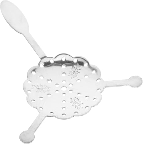 OUNONA Cuchara De Fuente De Absenta Gotero De Absenta De Acero Inoxidable Copa De Cristal Vintage Para Bar De Cócteles Filtro Para Beber Cuchara De Filtro Ahuecada Para Bar En