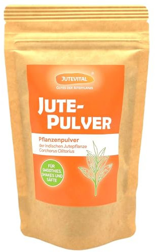 Jute-Pulver: 70 % mehr Eisen als Moringa | 15× so viel Vitamin K wie Hagebutten | 5× Calcium im Vergleich zu Baobab | 3× Vitamin E gegenüber Weizengras | vegan – glutenfrei – laktosefrei