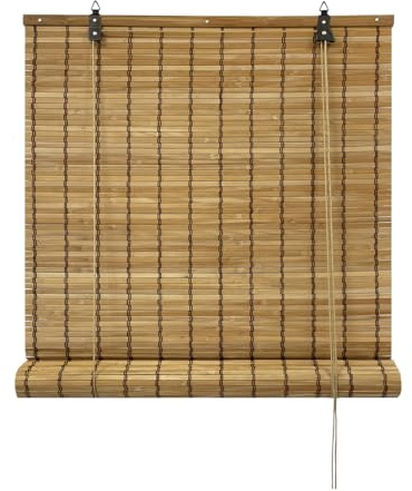 Acomoda Textil – Persiana Enrollable de Bambú Natural para Puertas y Ventanas Decorativa. Estor Ajustable de Ocultación para Exterior e Interior Protector de Fácil Instalación. (120x200 cm)