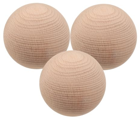JUMPLAWN Holzkugeln für Krocket und Golf, 3 Stück aus Buchenholz, Beige