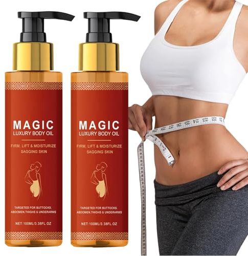 Skincu Glow Remedy Oil Skin Tightening, Firming Body Oil for Crepe Skins, Massage Oils for Dry Sagging Skin,Non Greasy Lightweight Moisturising Oil,Fast Absorbing for Arms,Legs,Full Body (2PCS, 100ml)