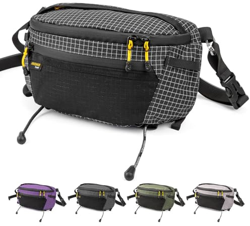 HIKEMAN Bumbag Waist Fanny Pack - Lightweight Backpack Strap Pouch,Large Capacity Waist Bag,Waterproof Cross Body Bag Chest Bag,Backpack Attachment Bag for Sport Running Hiking Camping Dog Walking