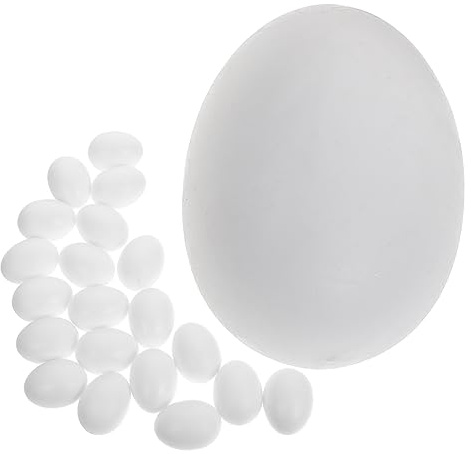 TOYANDONA 20Pcs Plastic Pigeon Eggs Breeding Prop Simulated Bird Eggs for Racing Pigeons Nest Box Use Parrot Cockatiel Bird Supplies