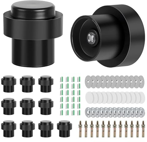 SWAWIS 12 Stück Schwarz Türstopper Boden aus 304 Edelstahl