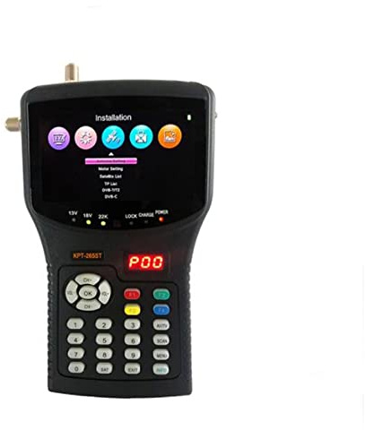 Rilevatore di segnale satellitare, Cercatore satellitare combinato portatile da 4,3 Ricevitore DVB-S2+T2+C Kpt- 265ST+ Monitor CCTV DVB-S/S2 MP4 Hevc(H.265) AVS(Kpt 265st)