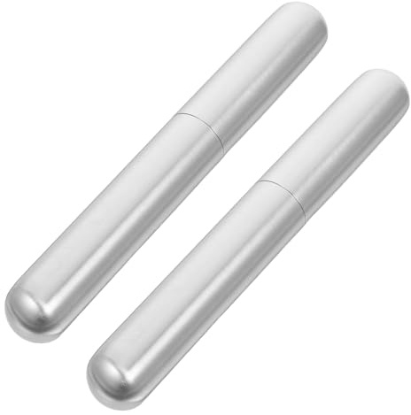Beaupretty Tube Porte-cigares en Acier Inoxydable Argenté Miniature Étui Hermétique Portable et Compact Lot de 2 Pièces pour Homme, Transport en Poche
