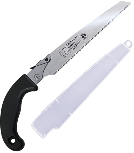 KAKURI Scie à main japonaise en bambou, 20,8 cm, facilement remplaçable, avec gaine en plastique, fabriquée au Japon (41975)