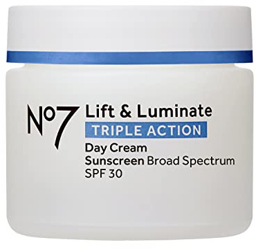 No7 Lift & Luminate Triple Action Day Cream with SPF 30, 1.69 Fl Oz