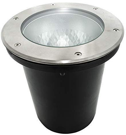 Foco empotrable en el suelo, IP65, casquillo E27, foco marca pasos agujero 190 mm iluminación exterior camino peatonal camino jardín fachadas parterres pilares