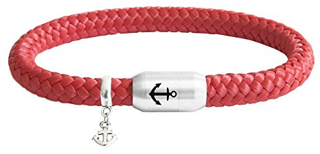 Paris Montana Original ankare gravyr segelrep unisex armband med ankare hänge unisex flätad handgjord högkvalitativ magnetisk stängning diameter 8 mm, 20.00 CM, Segelrep