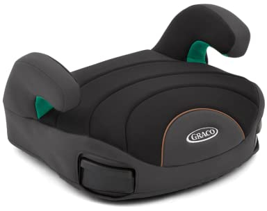 Graco Eversure Lite R129 Backless Booster Car Seat, Lightweight at only 2.1kg, Suitable from approx. 7 to 12 years (135-150cm), Ebony fashion