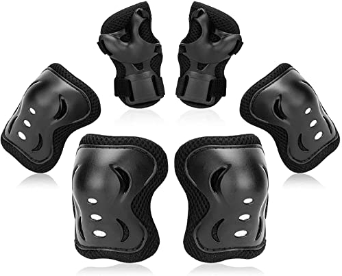 Swygoo Protection Roller Enfant, Genouillères | Coudières | Protège-Poignets pour Enfants de 6 à 16 Ans, Ensemble de Protection 3 en 1 pour Patinage Scooter Vélo Cyclisme Skateboard (Noir)
